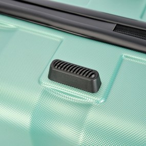 BONTOUR „Wave“ 3-dielna súprava kufrov s dvojitými kolieskami, s TSA zámkom, púdrovo zelená