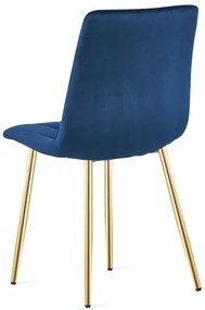 Set dvoch jedálenských stoličiek LIBRA zamatové, granátové / zlaté nohy (2 ks)
