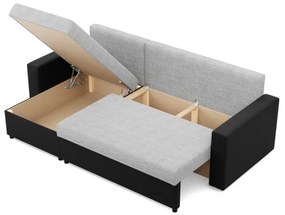 Rohová rozkladacia sedačka LUNA sivá / čierna