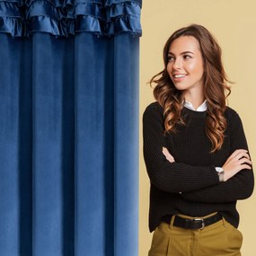 ZATEMŇOVACÍ ZÁVES NA KRÚŽKOCH ERIN 140X250 CM TMAVOMODRÁ