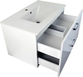 Comodo Kúpeľňová skrinka s keramickým umývadlom Ticino NEW W 80 biela
