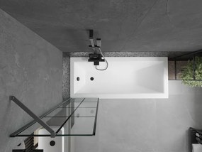 Mexen Next, 1-krídlová vaňová zástena 50 x 150 cm, 6mm číre sklo - čierny vzor, grafitová, 895-050-000-00-77-95