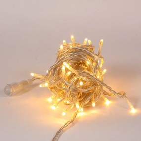 DECOLED Svetelná reťaz 8 m, teplá biela s bleskom, Eco Fix