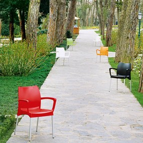 DOLCE záhradná stolička s podrúčkami dark grey