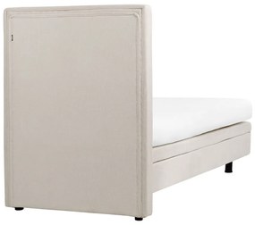 Polohovateľná čalúnená posteľ 90 x 200 cm béžová DUKE II Beliani