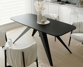 Dizajnový rozkladací jedálenský stôl NERRO tmavý dub lefkas +  čierne nohy