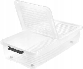 Úložný box s vekom a kolieskami pod posteľ, KEEEPER CLIPBOX LEO 33L, 77 x 38 x 16 cm