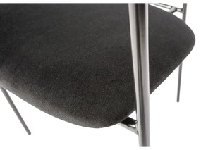 Čierna zamatová jedálenská stolička Ivy – WOOOD