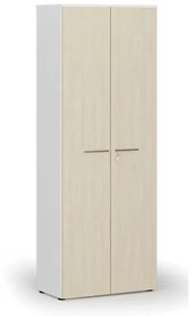 Kancelárska skriňa s dverami PRIMO WHITE, 2128 x 800 x 420 mm, biela/breza