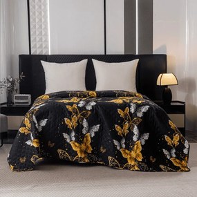 Přehoz na postel GOLD BUTTERFLY černý Rozmer: 170 x 210 cm