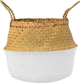 Tutumi Tutumi, prírodný kôš Boho 32x32x28 cm 381181B, hnedá-biela, HOM-06660