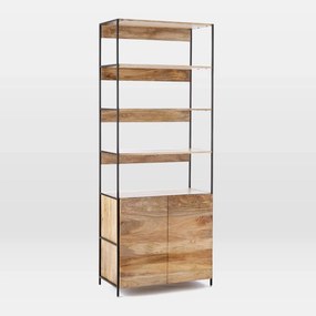 furniture-nabytek.cz - Knižnica drevo kov 90x213x35 z masívu mango