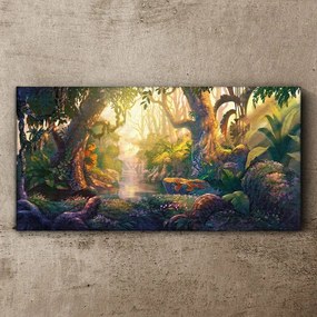 Obraz canvas Fantasy forest river kvety