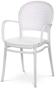 Autronic - Židle jídelní, bílý plast - CT-746 WT AKCE