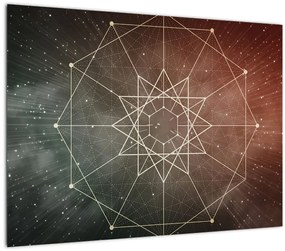 Sklenený obraz - Vesmírny dodecagram (70x50 cm)