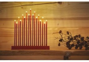 LED Vianočný svietnik 17xLED/3xAA červená