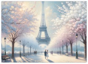 Sklenený obraz - Maľba z Paríža (70x50 cm)