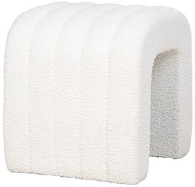 Biely taburet z textílie buklé Colma – House Nordic