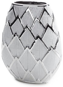 KERAMICKÁ VÁZA SAELA 25X11X34 CM STRIEBORNÁ