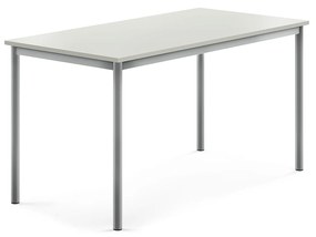Stôl SONITUS, 1400x700x720 mm, HPL - šedá, strieborná