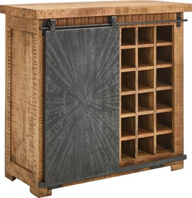 XXXLutz SKRINKA NA VÍNO, prírodná farba, čierna, 90/85/40 cm Ambia Home - Obývacie steny - 002575000602