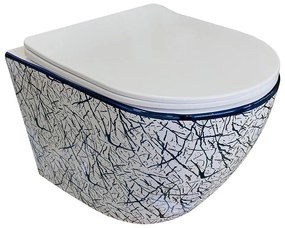 Závesná WC misa Alice Kresz s doskou voľne padajúca