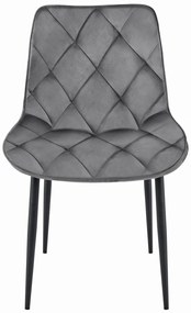 AKCIA Zamatová jedálenská stolička TOR, tmavosivá II. akosť