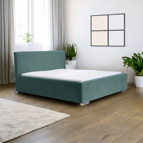 Čalúnená posteľ s úložným priestorom a matracom LEKS Mäta 180 x 200 cm