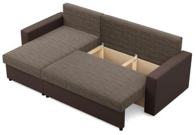 Rohová rozkladacia sedacia súprava LUNA Hnedá/hnedá