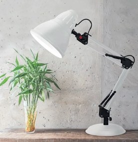 ACA DECOR Retro stolná lampa UFFICIO, čierna farba
