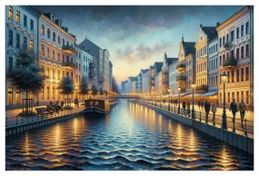 Obraz romantické mesto pri vode