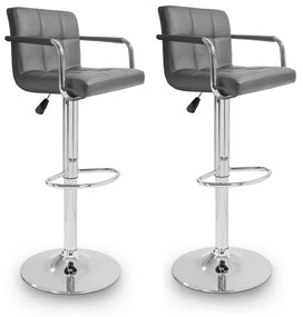 2x Barová stolička s podpierkami rúk AGA 2xMR2010GREY - sivá
