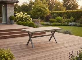 BEŽOVÝ HLINÍKOVÝ ZÁHRADNÝ STÔL 150 x 90 x 74 CM