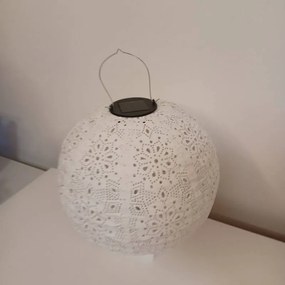 DECOLED Solárny lampáš, 30 cm, teplá biela, biely