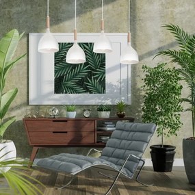 Luster na lanku NOAK WOOD 4xE27/15W/230V biela/buk