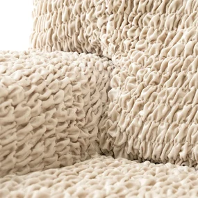 Bielastické poťahy VELVET béžové dvojkreslo (š. 120 - 160 cm)