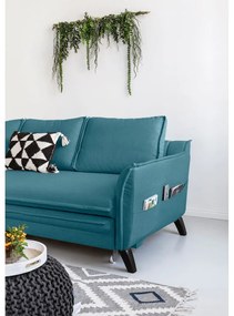 Tyrkysovomodrá rozkladacia rohová pohovka Miuform Charming Charlie, ľavý roh