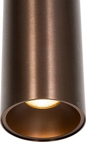 Dizajnové závesné svietidlo tmavý bronz vrátane adaptéru na lištu 3-fázové - 3-fázové Tubo