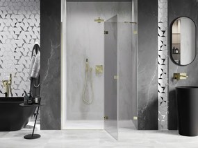 Mexen, Mexen Lunar pravé otočné sprchové dvere 140 cm, transparentné, zlaté - 834-140-000-50-00-P