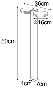 Stojaca vonkajšia lampa hrdzavohnedá 50 cm vrátane LED 2-svetlo IP44 - Esmee