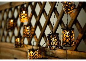 LED Solárna reťaz 10xE12/3,65m IP44 teplá biela