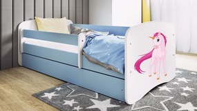 Detská posteľ Babydreams jednorožec modrá