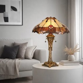 Rustikálna lampa Tiffany štýl stolová UNIQUE Ø 40*53 CM