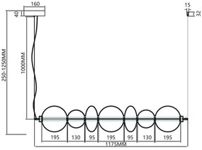 LED Luster na lanku DAPHNE LED/40W/230V šedá