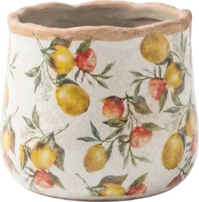 Keramický obal na kvetináč s citrónmi Lemon Grove S - Ø 11*10 cm