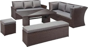 Veľká rodinná záhradná súprava Avenberg CORSICA hnedá/sivá