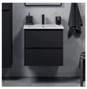 Kúpeľňová skrinka s umývadlom MOLDE 60 cm čierna