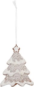 Závesná dekorácia zasnežený perníkový stromček Frosted Ginger - 9*1*10 cm