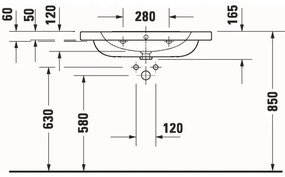 Duravit 23998000002 - Závesné umývadlo D-CODE 80 x 48 cm keramika/lesklá biela