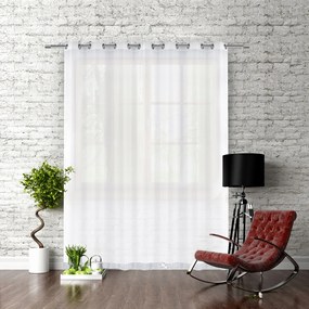 Dekorstudio Jednofarebná záclona GLAMOUR 1 - Biela - vlastný rozmer Uchytenie závesu: Riasiaca páska 1, Šírka záclony: 750cm
